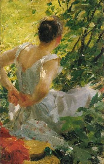 Anders Zorn Woman getting dressed oil painting picture